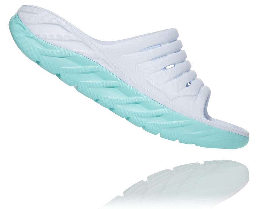 Chinelos Hoka One One Feminino Branco/Azuis - Ora Recovery - 107-MDJEZT